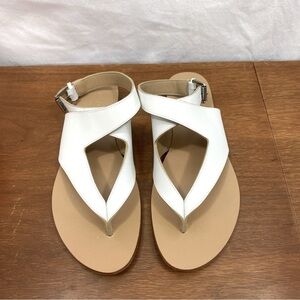 Ralph Lauren Womens Mariela white leather sandal size 8 NWOB